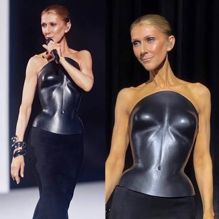 C&eacute;line Dion in a custom molded leather bustier by Ala&iuml;a during her opening  night of Paris tour!!! #celinedion#alaia