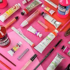 Pink Red And Violet Art Supplies Flat Lay Art Supplies Art Materials Art