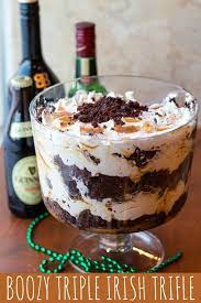 Boozy Triple Irish Trifle Recipe Pretty My Party Party Ideas Desserts Trifle Recipe Irish Recipes