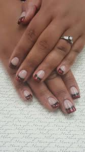 Black Acrylic Nails With Red Glitter Black And Red French Nails Glitter French Acrylic Nails Skull Nails Nails