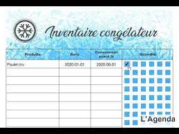 On distingue les produits surgelés (refroidissement rapide pour une température à cœur de −18 °c) et les produits congelés. Planificateur Inventaire Congelateur Freezer Inventory Planner Youtube