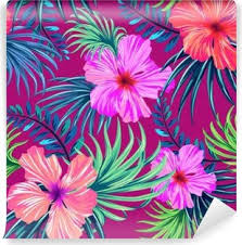 Tropical floral hawaii pattern endless. Vector Seamless Tropical Pattern Hibiscus And Palm Leaves In Classic Vintage Hawaiian Design Colorful Beautiful Island Flowers Poster Pixers We Live To Change