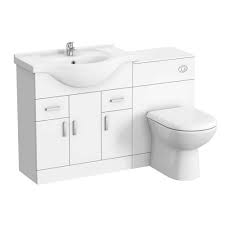 A toilet & sink combo, or combination unit is a space saving fusion of; Cove 1250mm Vanity Unit Bathroom Suite Tap High Gloss White Depth 330mm Victorian Plumbing Uk