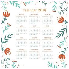 Cute Calendar 2019 Wallpaper Floral Design Printable Calendar Template Calendar 2019 Printable Free Calendar Template