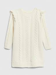 Perfect for the holiday season, this cable knit sweater dress features 3/4 length sleeves and flutter details at the shoulders. Ivory Cable Knit Sweater Dress Off 68 Felasa Eu