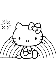 Hello kitty coloring pages for kids. Coloring Pages Hello Kitty Rainbow Coloring Page