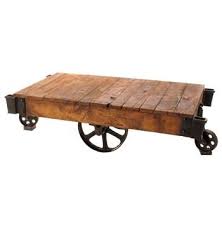 Industrial Loft Reclaimed Railroad Cart Coffee Tables In 2020 Rustic Wooden Coffee Table Wood Coffee Table Rustic Cart Coffee Table