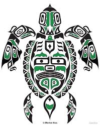The Traveler Original Haida Tlingit Sea Turtle Art Green By Merlee Sea Turtle Art Turtle Art Haida Art