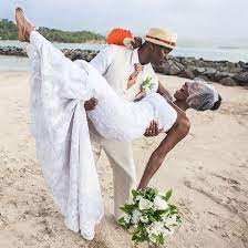 Image Result For Black Couple Beach Wedding Beach Wedding Couple Beach Beautiful Beach Wedding