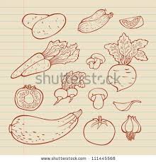 Stock Vector Set Of Vegetables For Menu Hand Drawing Retro Healthy Food Carrot Vegetable Food Drawing Food Illustrations