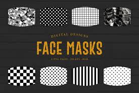 Download Face Mask Designs Black White Graphic By Sabina Leja Creative Fabrica SVG Cut Files