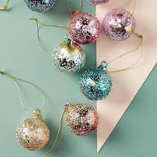 These decorations have been made using the following techniques: Pastel Macarons 6 Piece Glass Ornaments