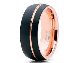 Men S Tungsten Ring Rose Gold Tungsten Wedding Ring Men Etsy Rose Gold Tungsten Tungsten Wedding Rings Rose Gold Tungsten Ring