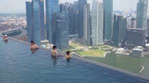 At a height of 198 meters, it is the largest outdoor pool in the world at this height. Marina Bay Sands Rooftop Infinity Pool Singapore Youtube