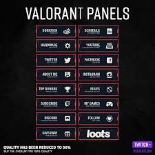 Once you have your panels, you will need to add them to your twitch profile. Valorant Twitch Panels Twitch Overlay Com