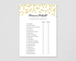 Porn or Polish Game Printable, Bachelorette Party Games, Hens Party, Gold  Confetti Bridal Shower, Night Out Game, Hens Night Games, A001 - Etsy  Ireland