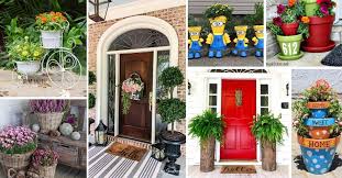 Oversized flower pots also look good when you have an imposing front door. 49 Beautiful Front Door Flower Pots Ideas For Instant Curb Appeal Decor Home Ideas