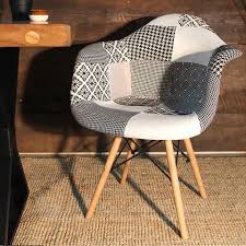 Eames Style Jessie Black And White Patchwork Armchair Eames Dining Chair Eames Chairs Eames Dining