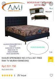 Adapula super single yakni 120 x 200 cm dan super king size yakni 200 x 200 cm. Kasur Springbed No 2 Fullset Free Rak Tv Murah Bandung Shopee Indonesia
