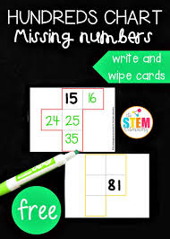 Hundreds Chart Missing Numbers Cards The Stem Laboratory