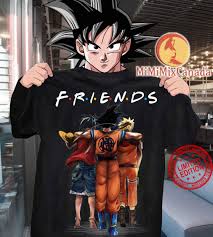 The use of cotton for fabric is known to date to prehistoric times; Friends Son Goku Mashup Monkey D Luffy One Piece Anime Characters Shirt