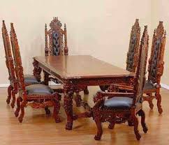 Carved Dining Table King Queen Teak Wood Carving Furniture Dining Table Setting Dining Furniture Sets Dining Table