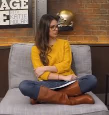 One last day in tights and boots this season for 13abc's christina williams (appreciation of booted news women blog). Katie Nolan Was Comfy Cozy In Classic Brown Leather Riding Boots Appreciation Of Booted News Women Blog Brown Leather Riding Boots Leather Riding Boots Katie Nolan
