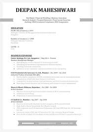 Resume Template 12 Bachelor Of Commerce Management Development Financial Modeling