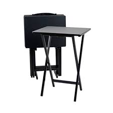 Amazon's choice in tv trays by winsome. Folding Tables 4 Trays 1 Stand Mainstay Black 5 Piece Folding Tv Tray Table Set Home Kitchen