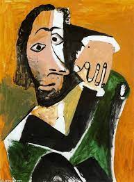 Der künstler war zur serie von eugène delacroix' gemälde die frauen von algier (1834) inspiriert worden und ist eine hommage an picassos freund und künstlerrivalen henri matisse. Sitzender Mann Von Pablo Picasso 1881 1973 France Wahooart Com