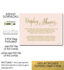 Bridal Shower Display Shower Card Pink Gold 4x3 Size Unwrapped Gifts Request Instant Download Baby Shower Invitation Wording Baby Shower Invites For Girl Bridal Shower Invitation Wording