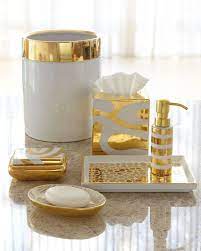 Canisters are great for storing salt, sugar, tea, coffee beans, cookies, pasta and lots more, while the included lid is designed to keep contents safe and seal in freshness. Gold Bath Accessories Ideas On Foter