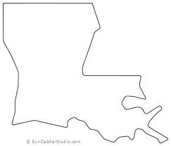 Louisiana Map Outline Printable State Shape Stencil Pattern Louisiana Map Map Outline Louisiana State Map
