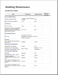 Dont panic , printable and downloadable free excel preventive maintenance templates rome fontanacountryinn com we have created for you. Building Maintenance Checklist Templates Microsoft Word Excel Templates