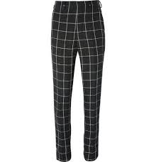 Black And White Check Pants Mens Ami Window Pane Check Linen Trousers Mr Porter Combinacion De Ropa Hombre Moda Hombre Combinaciones De Ropa