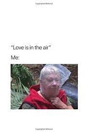 Sebastian is the most excited because he loves cats. Amazon Com Love Is In The Air Funny Adult Meme Composition Book 6x9 120 Lined Pages For Writing 9781698290201 Publishing Nope Books