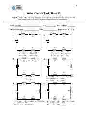 Determine the total voltage (electric potential) for each of the following circuits below. Chapter 3 Natef Parallel Circuit Task Sheet 3 Pdf 8 Parallel Circuit Task Sheet 3 Meets Natef Task A6 A 5 Diagnose Electrical Electronic Integrity Course Hero