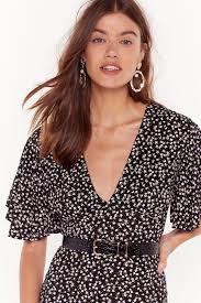 Nasty dress voile spliced floral pattern swimwear. Floral Deep V Neck Midi Dress Nasty Gal