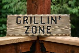 Bbq Sign Grillin Zone Bbq Wood Sign Man Cave Sign Barbecue Bar Sign Custom Bbq Sign Tiki Decor By Claricesattic On Etsy Bbq Wood Wood Signs Tiki Decor