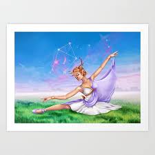 Libra Oc 12 Zodiac Ladies Agility Air Astrology Balance Ballerina Blonde Blue Constellation Dancing Deer Delicacy Deter 12 Zodiac Art Prints Art