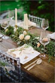 Stunning Lush Greenery Wedding Table Runners Wedding Backyard Reception Backyard Wedding Decorations Romantic Backyard