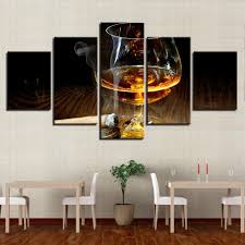 Put a cork in it! Wine Drinks Cabinet Wine 5 Panel Canvas Art Wall Decor Metal Pigeon