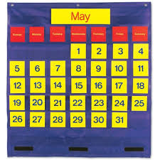 Space Saver Calendar Pocket Chart Grommets And Magnetic