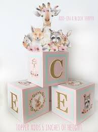 Forest Friends Baby Shower Decorations Woodland Animals Baby Et Forest Friends Baby Shower Forest Friends Baby Shower Decorations Alphabet Blocks Baby Shower