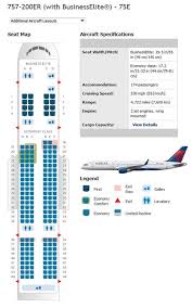 Delta Airlines Boeing 757 Airline Seating Chart Delta