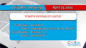 Years ago my daughter made the catholic liturgical color wheel craft that i have posted about in this article. Daily Mass Readings For Sunday 25 April 2021 Catholic Gallery