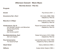 Yifan Du, marimba solo