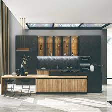 Mfc kitchen cabinet, e1 or e2 without formaldehyde, customized sizes and oem orders are accepted. China Holike Non Formaldehyde Black Matt Melamine Finish Kitchen Cabinet China Home Products Kitchen Products