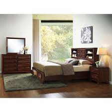 King size oak finish bedroom sets : Asger Antique Oak Wood King Size Storage Bedroom Set Overstock 12593993