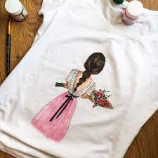Plus if you want more designs, you pay from just $1 per design with our v.i.p membership (normally $9 each.) Hand Painted T Shirt Girl Fashion Illustration By Marybooart Painted Clothes T Shirt Painting Fabric Paint Shirt
